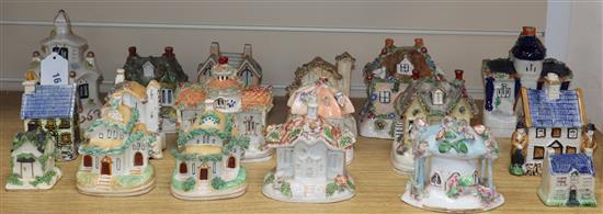 A collection of pastille burners and other ceramic houses (18)